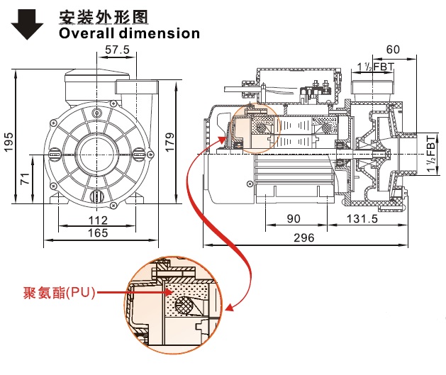 歐洲款WTC-M系列循環(huán)泵安裝外形圖